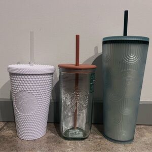 Starbucks tumblers with lids & straws - NEW - sold together as a lot